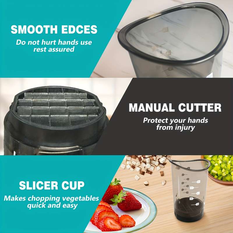1pc Manual Food Slicer Chopper Versatile Kitchen Gadget for Salads Stir Fry More Easy