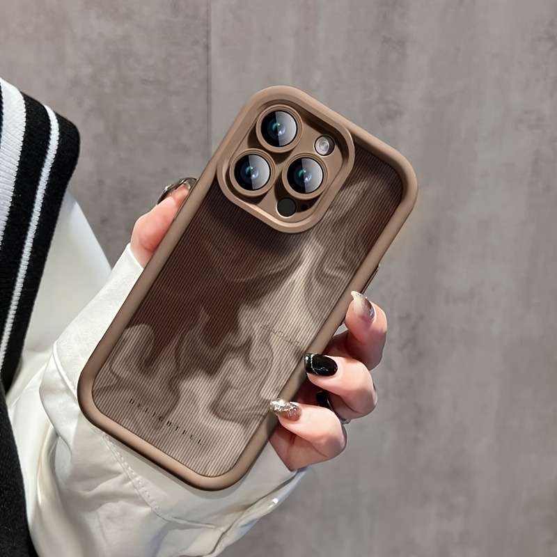 1Pc Brown For iPhone 12 Phone Case Phone Cover