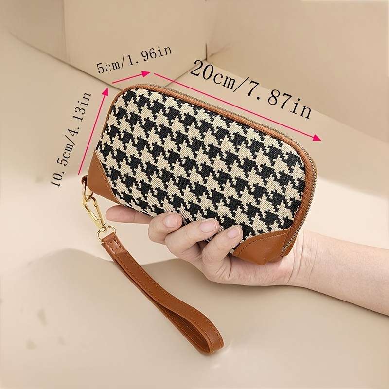 1pc 2025 Trendy Clutch Bag That Can Hold a Phone Long Wallet for Women Card Holder Canvas Coin P