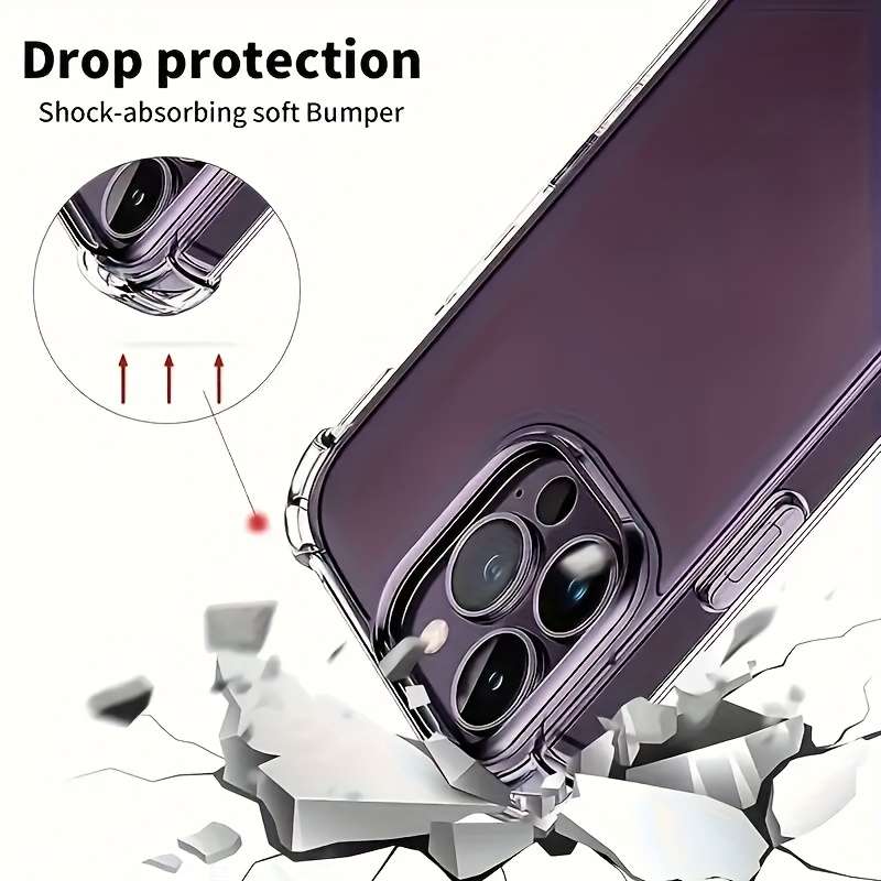 1pc Transparent For iPhone 15 Ultra-Thin Clear Tpu Case