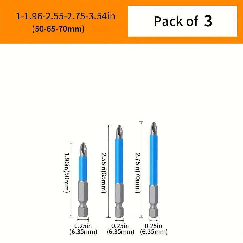 Screwdriver Bit Tool Set Model 3Pcs 50 65 70