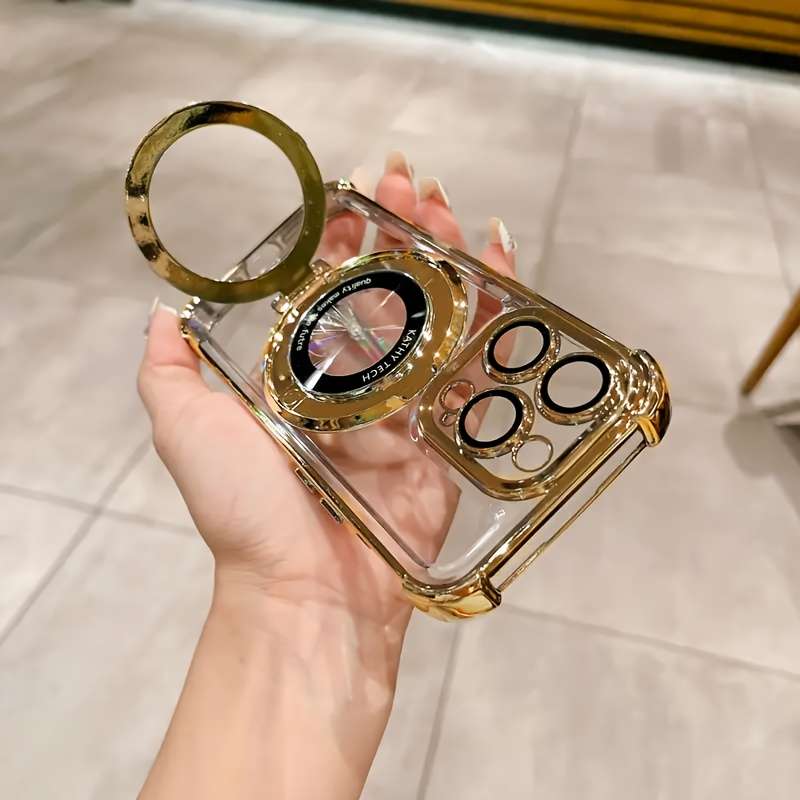 1Pc Golden For iPhone 16 Pro Max Phone Case Phone Cover