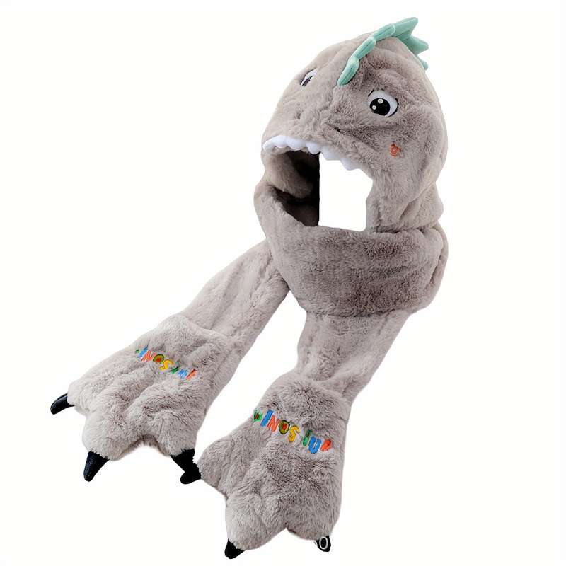 Winter Hat Color Grey Dinosaur Size One Size