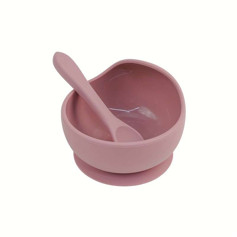 2pcs Silicone Set with Spoon for Babies Kids Toddlers Baby Led Weaning Food Plates First