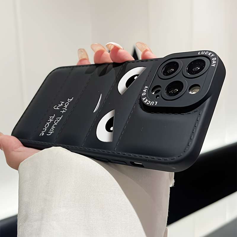 1Pc Black For Galaxy A03 Core Down Jacket Style Phone Case