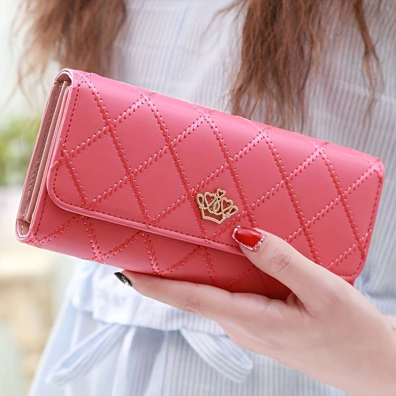 1pc Fashionable Argyll Plaid Trifold Wallet Faux Leather with Snap Closure Credit Card Slots