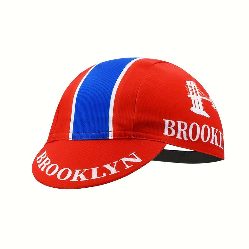 1pc Oscrolling Retro-Style Breathable Cycling Cap with UV Protection Colorful Striped Design Poly