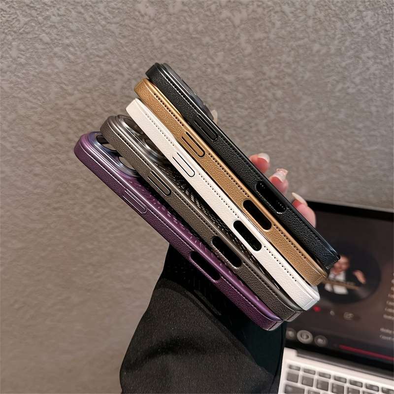 1Pc Purple For iPhone 15 Hollow Heat Dissipation Phone Case