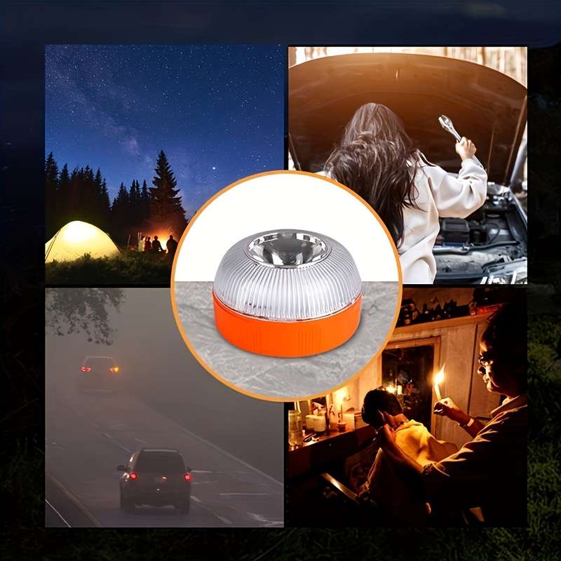 1pc Car Prompt Emergency Light LED Flashlight Magnetic Induction Alternating White An