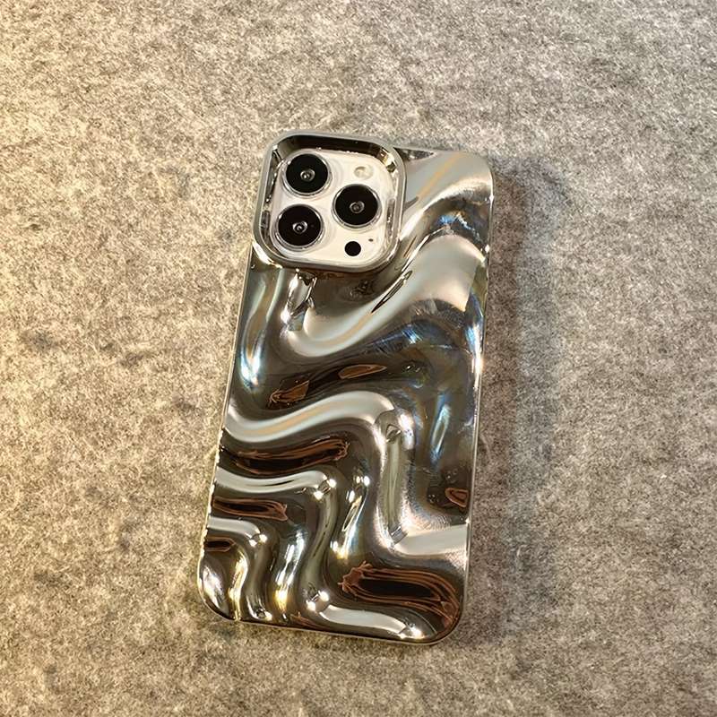 1Pc Silvery For iPhone 16 Pro Max Phone Case Phone Cover