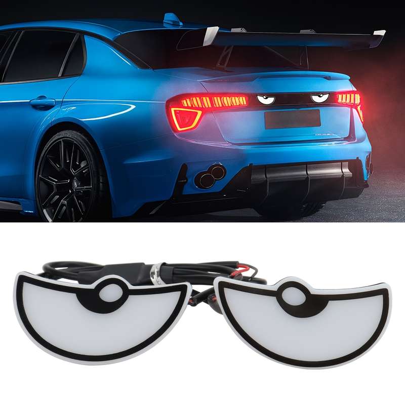 2pcs Red Car & Motorcycle LED Eye Lights Colorful Atmospheric Half-Moon Design Sc