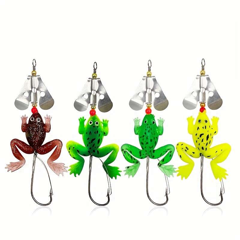 1pc Lifelike Soft Frog Swimbait with Sharp Hook Topwater Rubber Fishing Lure for Bass Durabl