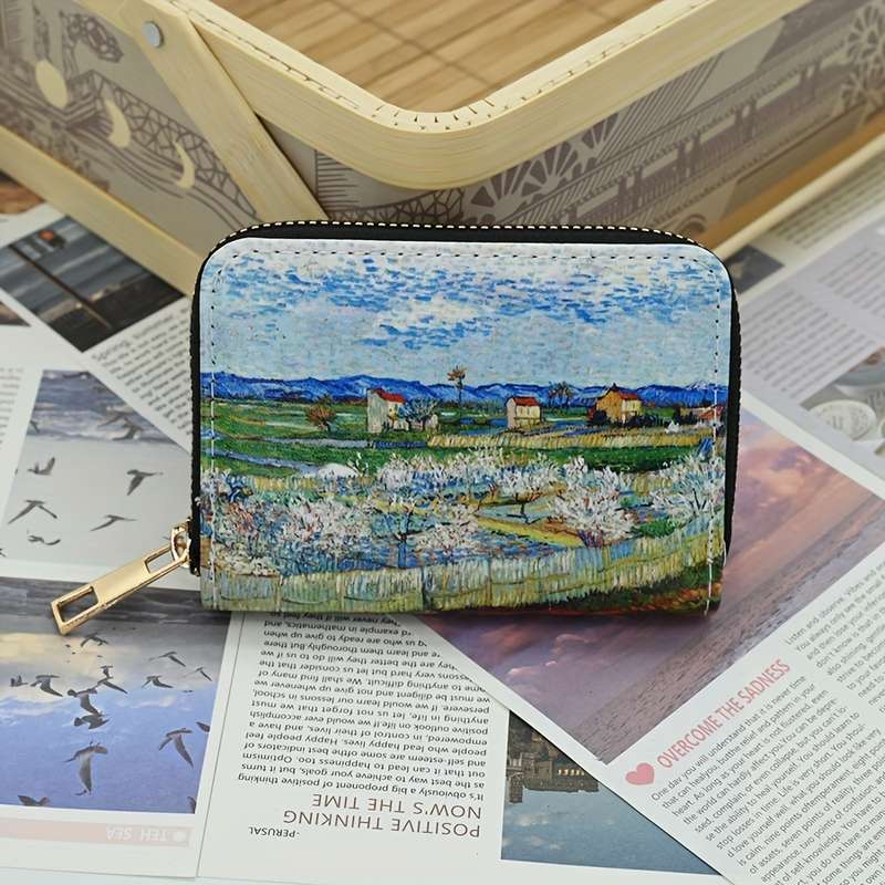1pc Vintage Chic Envelope WalletSpacious Multi-Compartment Card Holder with Zipper Closure Dura