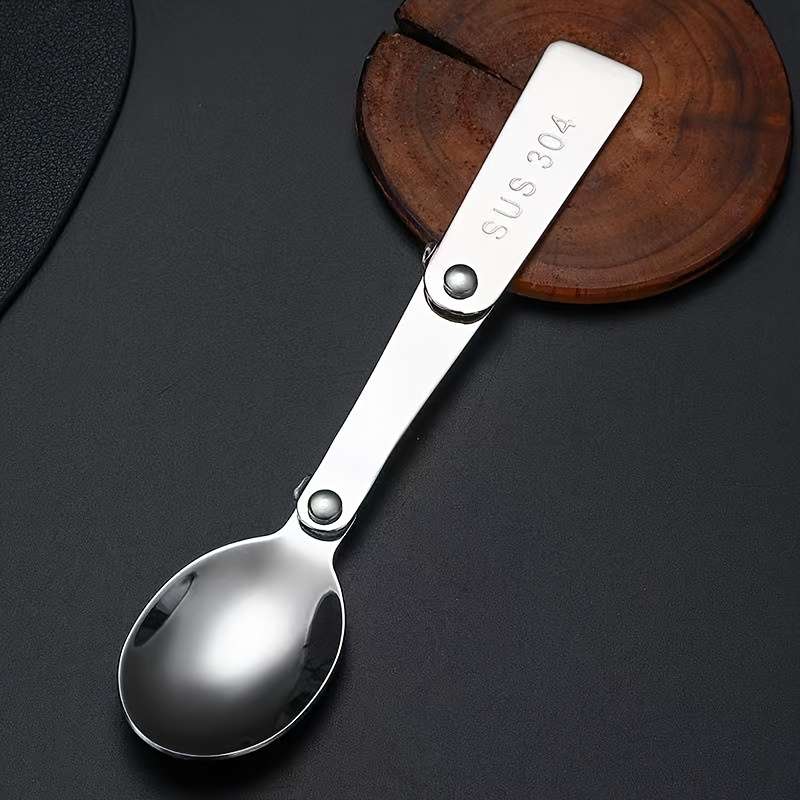 1pc 3-in-1 Portable Travel Spoon Compact Camping Spoon with Fork and Bottle Opener Ideal for