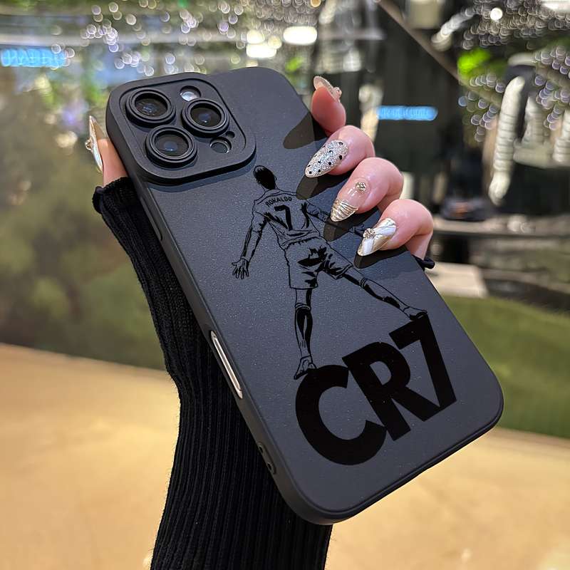 1Pc Black For iPhone XR Angel Eyes CR7 Phone Case