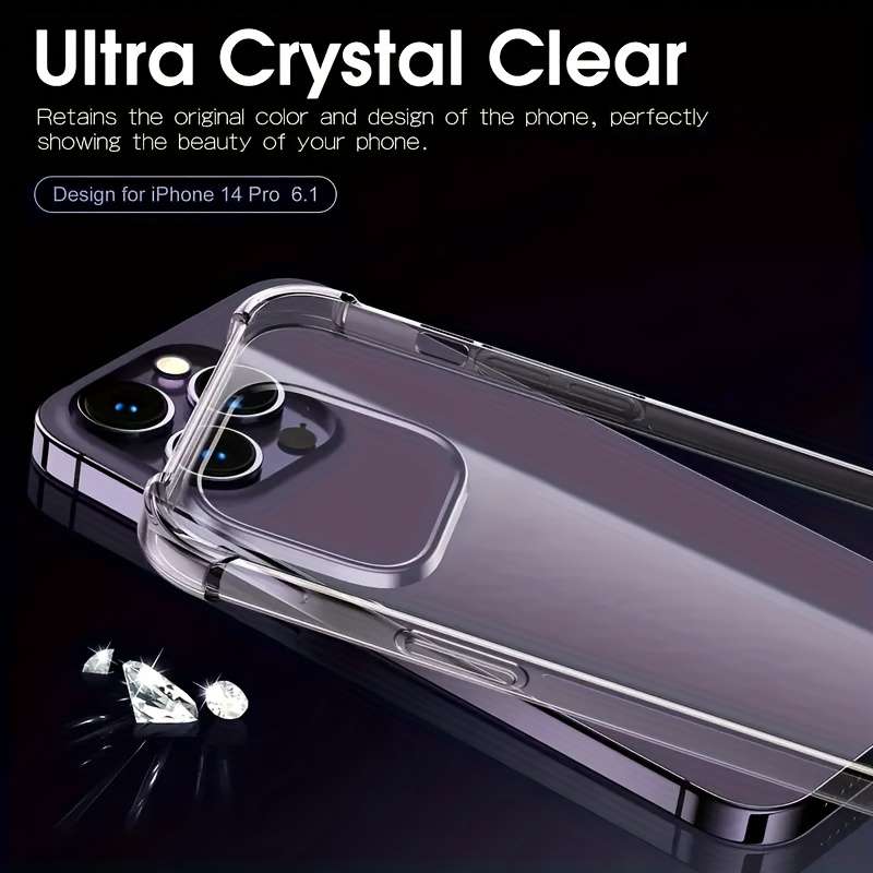 1pc Transparent For iPhone 15 Ultra-Thin Clear Tpu Case