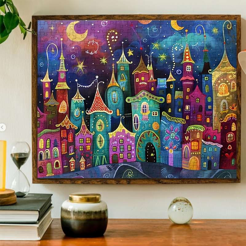 1000pcs Adult Jigsaw Puzzle Fantasy Castle Scenery Paperboard Material Mixed Colo