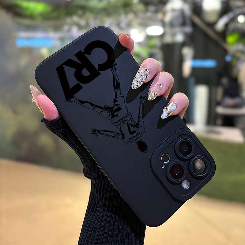 1Pc Black For iPhone XR Angel Eyes CR7 Phone Case