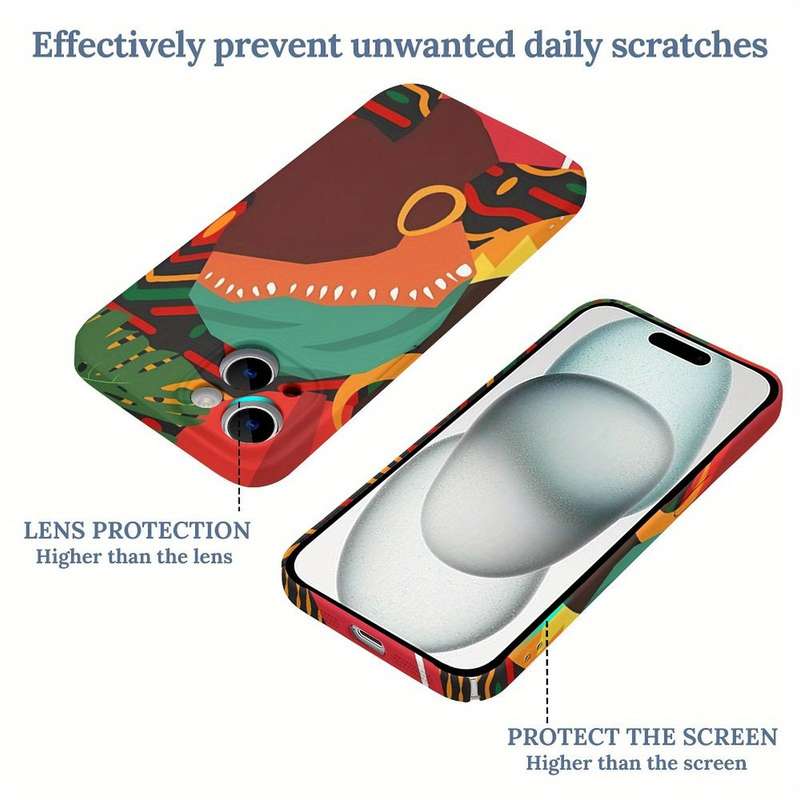 1Pc White For iPhone 15 Plus African Turban Women Phone Case