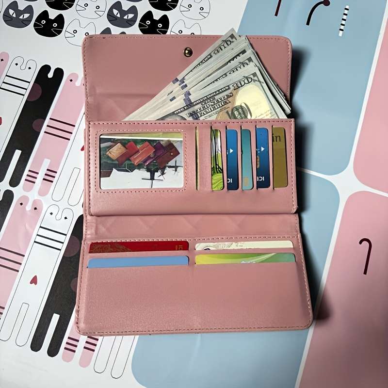 1pc Fashionable Argyll Plaid Trifold Wallet Faux Leather with Snap Closure Credit Card Slots
