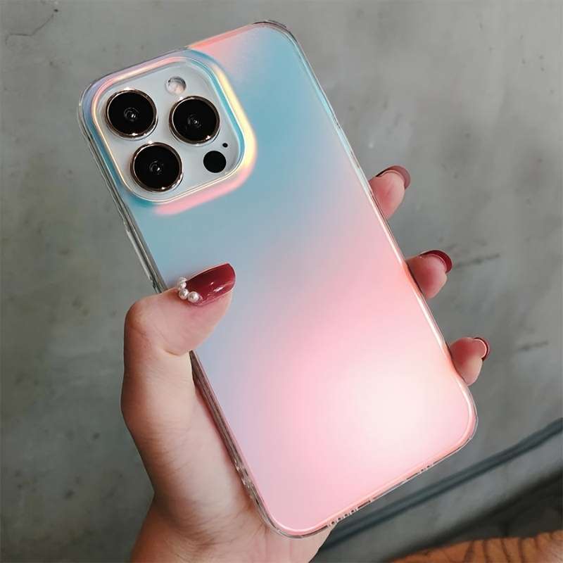 1Pc Mixed Color  For iPhone 14 Stylish Laser Matte Phone Case