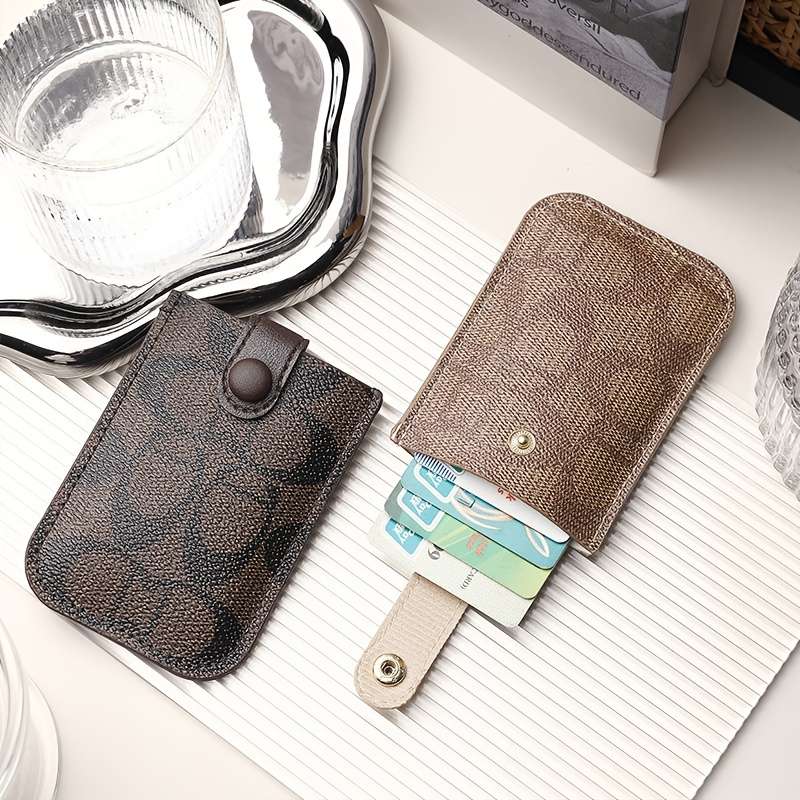 1pc Women's Slim Credit Card Holder WalletMulti-Slot Organizer with Secure Snap Closure Compact