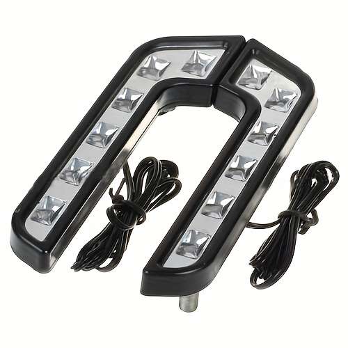 2pcs LED Daytime Running Lights L-Shape Universal Fit Driving Lamp 7-Shape Asymmetr