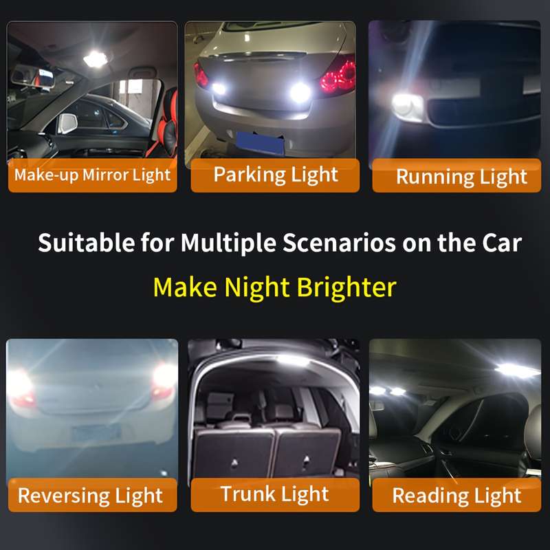 2pcs LED Automotive Turn Signal Light T10 W5W High Bright White 5050 Beads 6pcs Fast
