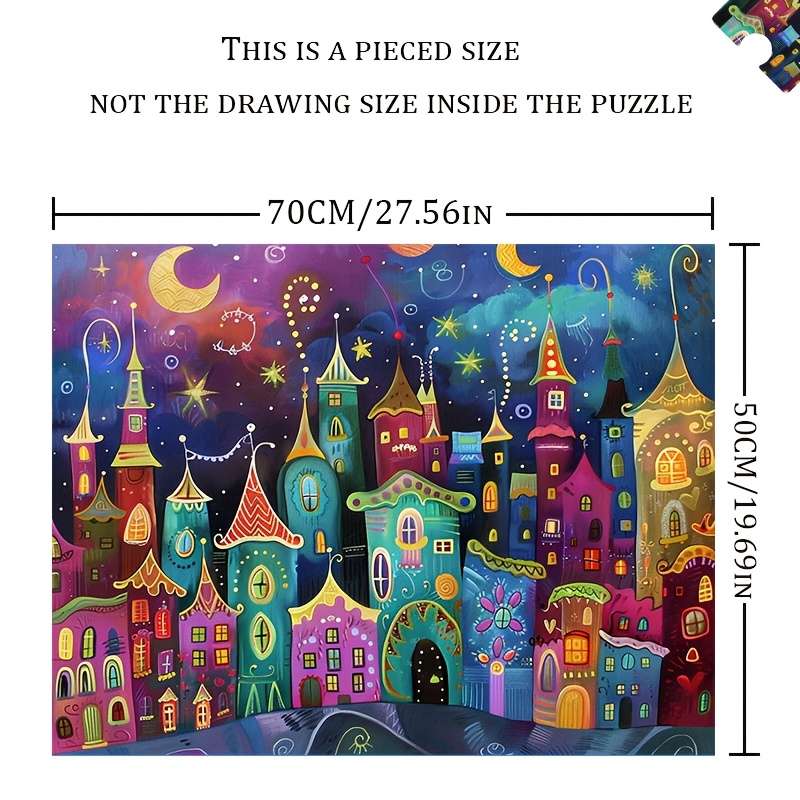 1000pcs Adult Jigsaw Puzzle Fantasy Castle Scenery Paperboard Material Mixed Colo