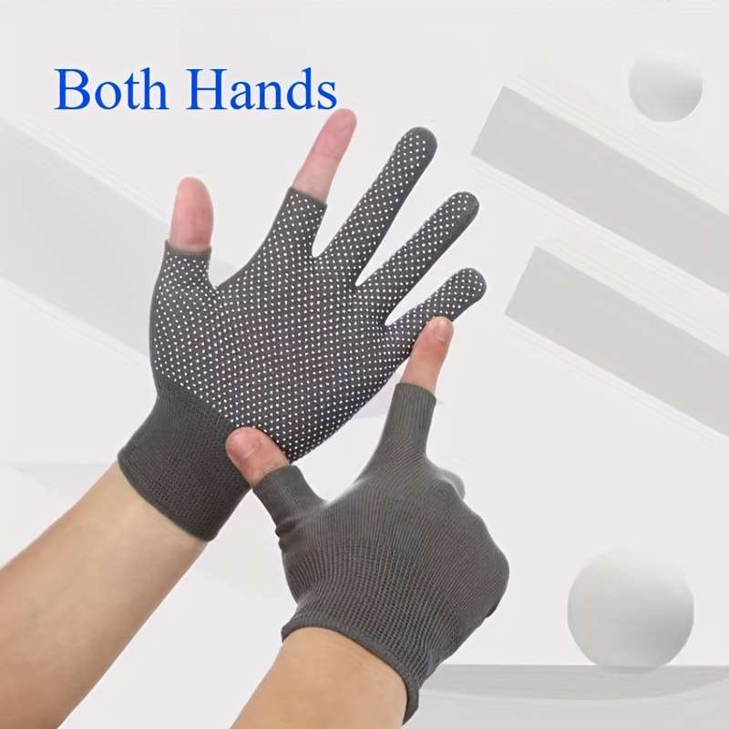 Work Gloves Color Gray Dew 5 Finger Dot Bead Nylon Gloves