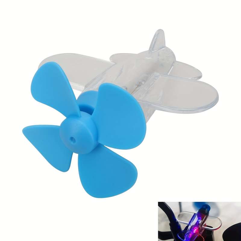 1pc LED Propeller Car Light Fit Blue & Red Neon Airplane-Inspired Design High B