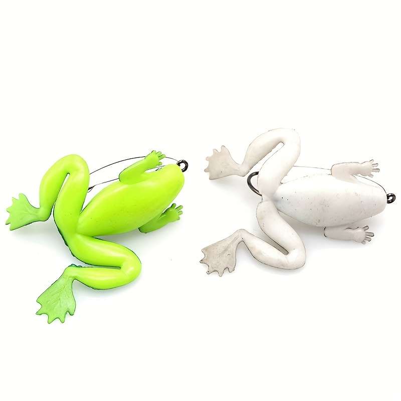 1pc Soft Frog Lure with Weedless Hook Realistic Rubber Swim Bait for Freshwater Saltwater F