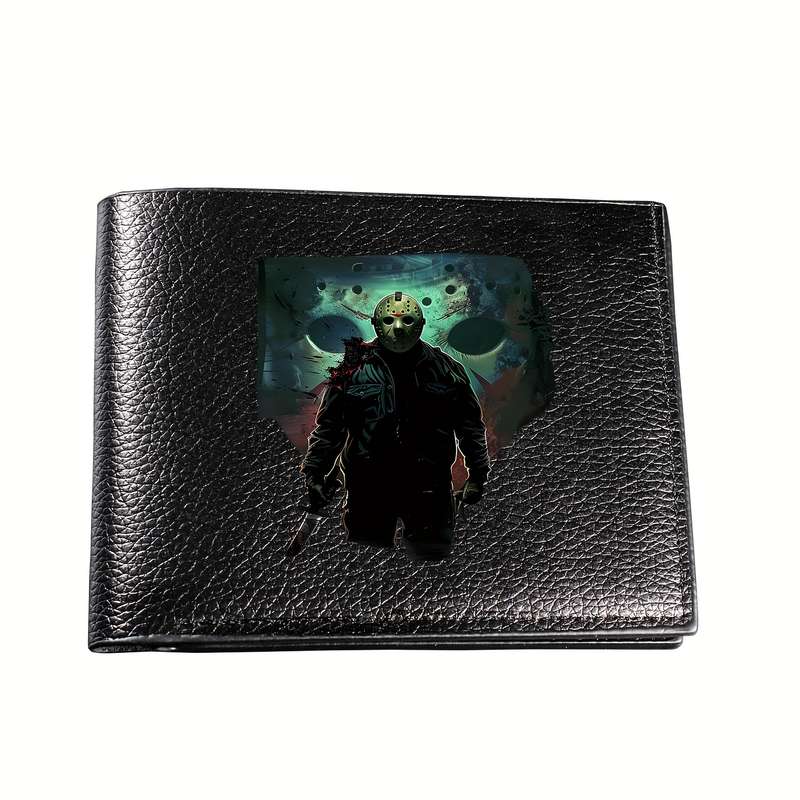 1pc Men's Faux Leather Wallet with Crocodile Pattern Casual Bifold Short Coin Purse with Card
