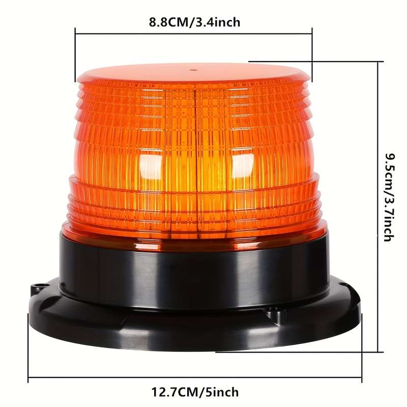 1pc Amber LED Emergency Beacon Light for Trucks and Cars 24 LED Mini Rooftop Bar 1
