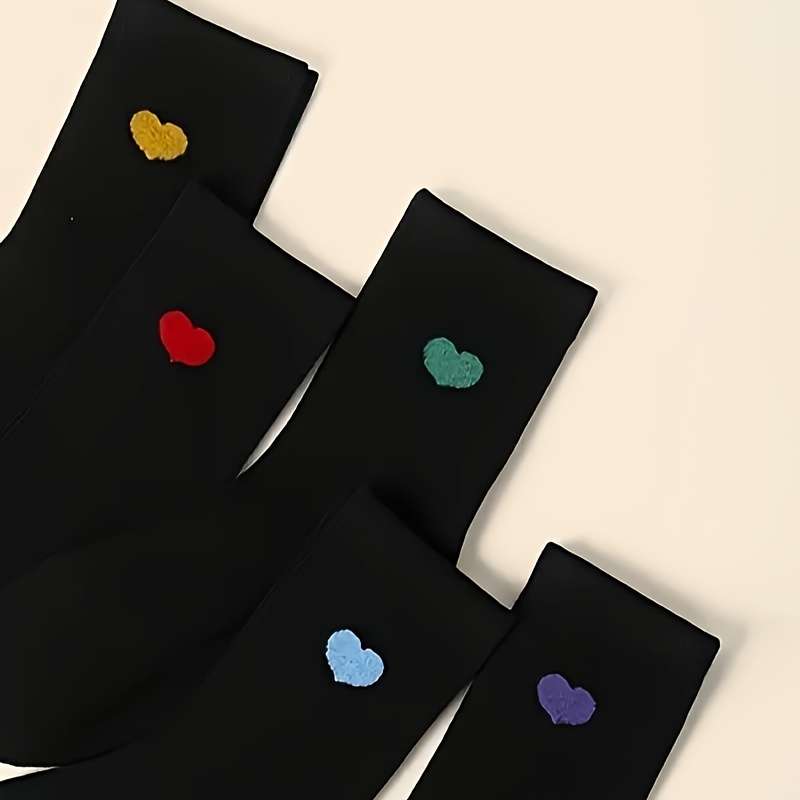 5 Pairs Black One Size High Elastic Socks