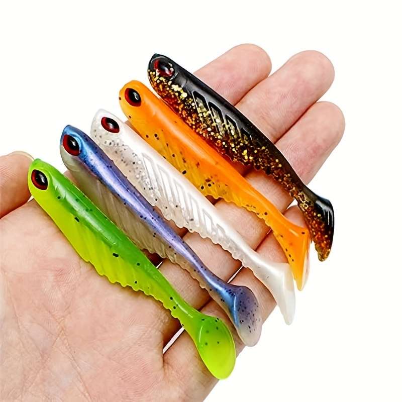 5pcs 3.5g Premium Silicone Soft Fishing Lures with Hooks Realistic Swimbait for Freshwater Saltwater
