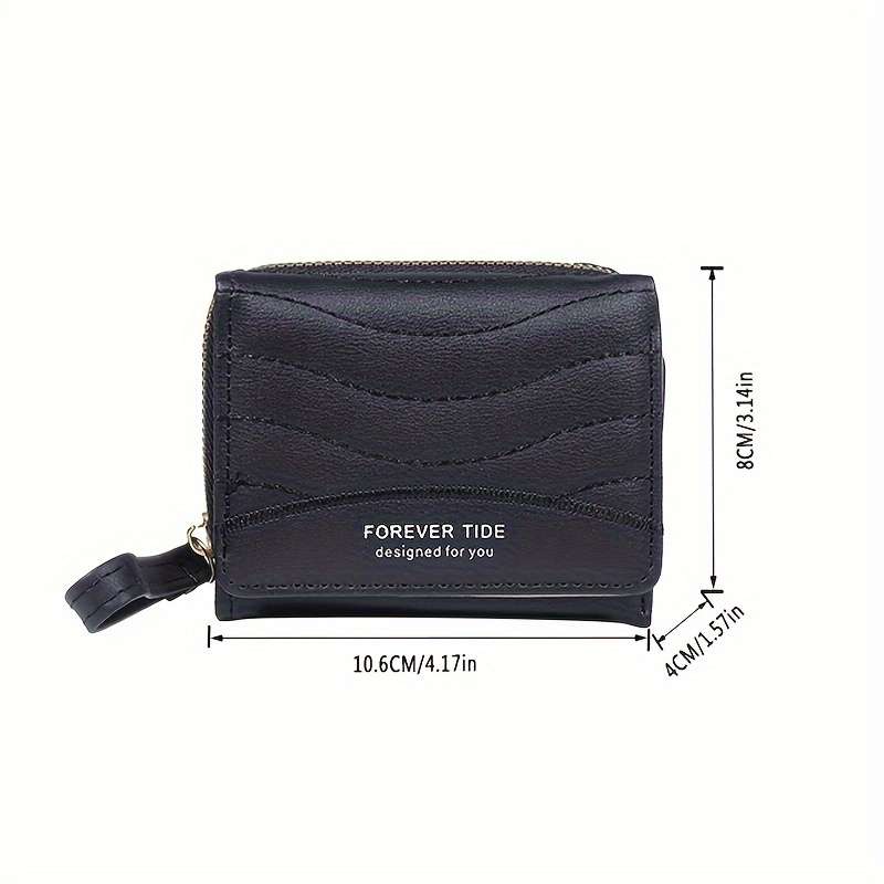 1pc 2024 New Quilted Pattern Short Wallet Clutch Solid Color Coin Purse Trendy Credit Card Holder