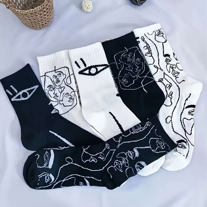 3 Pairs Black Mix One Size High Elastic Socks
