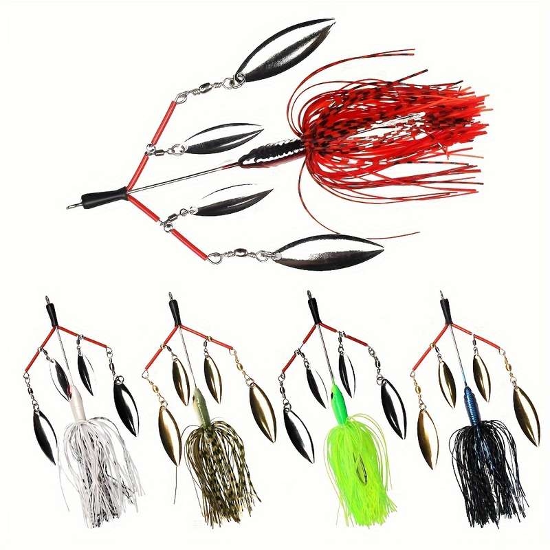 1pc 23g Buzzbait Lure Lead Jig Head Silicone Skirt Rubber Fishing Jigs with Rubber Skirt Lures