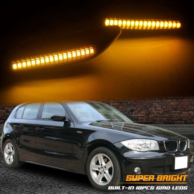 2pcs LED Dynamic Turn Signal Side Marker Sequential Flashing Lights for BMW E46 E36 E