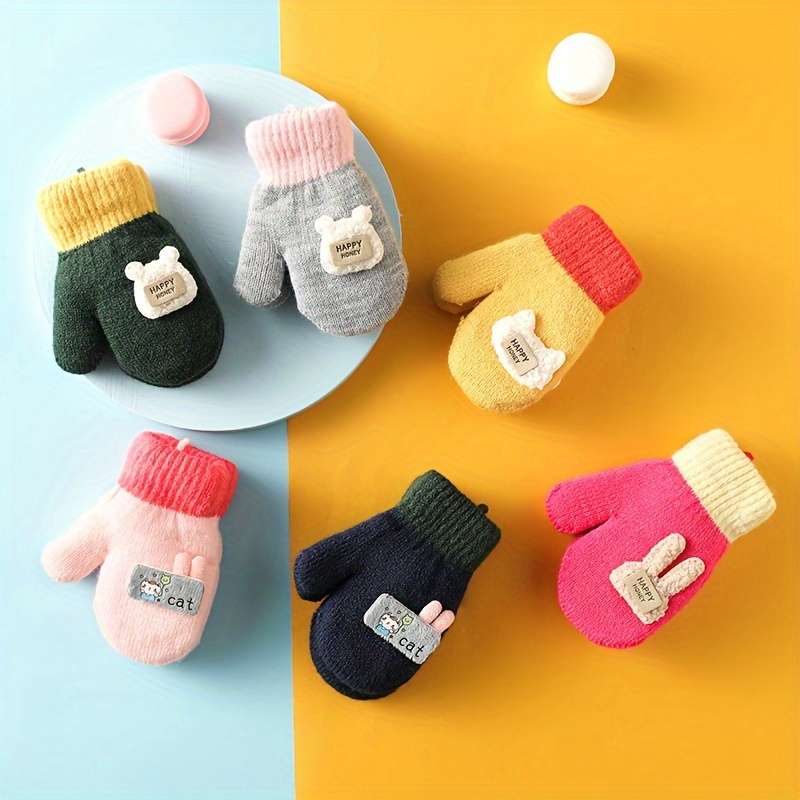 Winter Gloves Color Light Grey Size 0 To 3Y