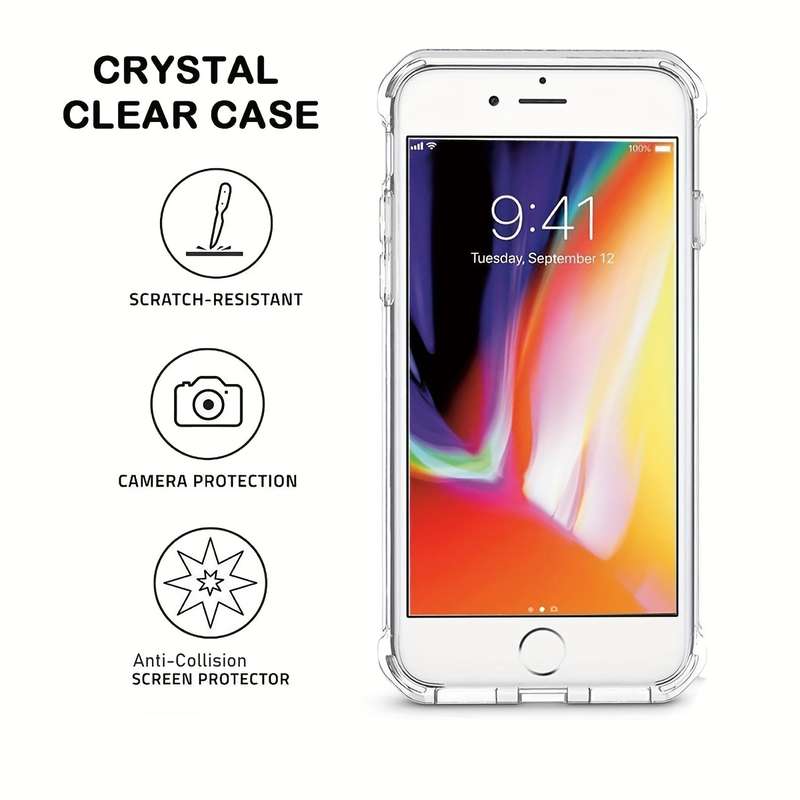 1Pc Ultra-Thin Tpu Crystal Protective Case Shockproof And Transparent For IPhone 7 Plus 8 Plus