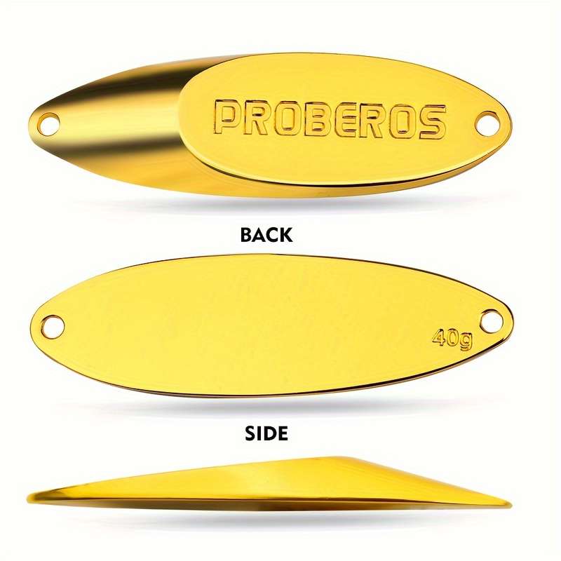 1pc 40g Proberos Premium Metal Fishing Spoon Lure with Dressed Hook