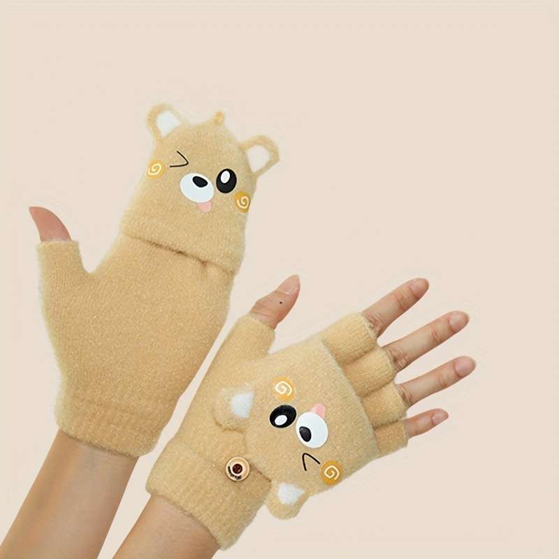 Winter Gloves Color Turmeric Yellow 5 To 12 Years Old