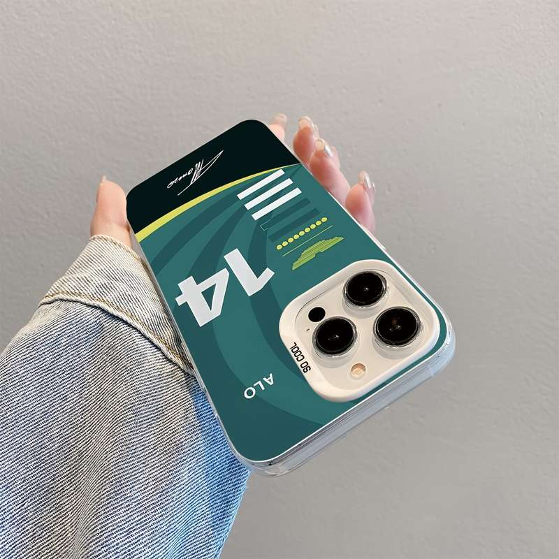 1Pc Mixed Color For iPhone 16 Plus F1 No 14 Signature Phone Case