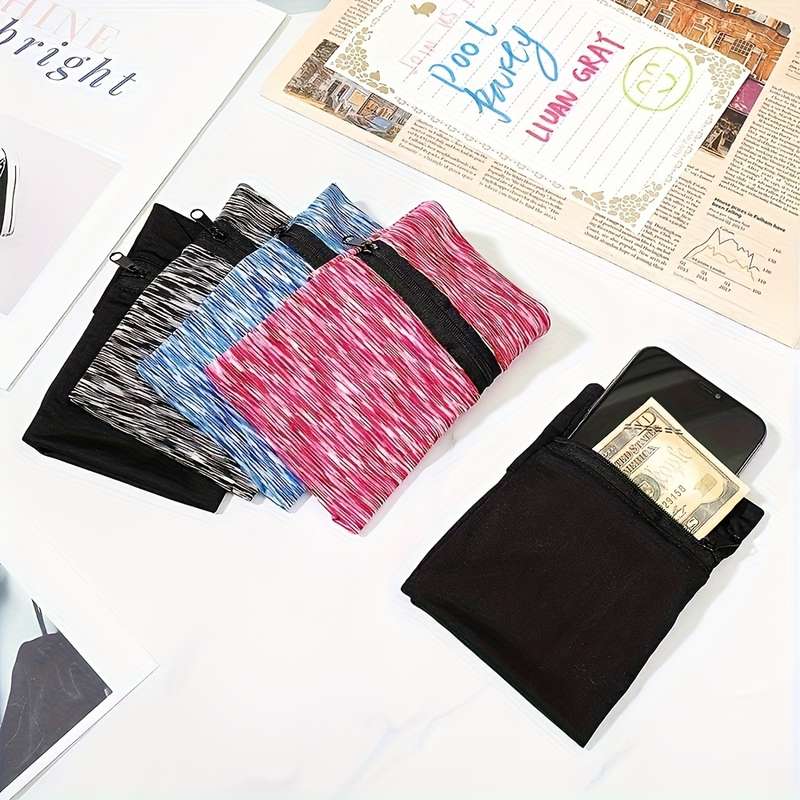 1pc Wrist Wallet With Zipper Breathing Arm Phone Bag Mini Coin Purse For Outdoor Sports And Trave