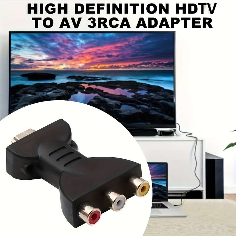 1 Pack Hdtv To 3 Rca Audio Video Av Component Converter