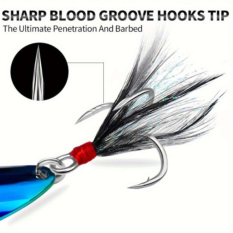 1pc 40g Proberos Premium Metal Fishing Spoon Lure with Dressed Hook