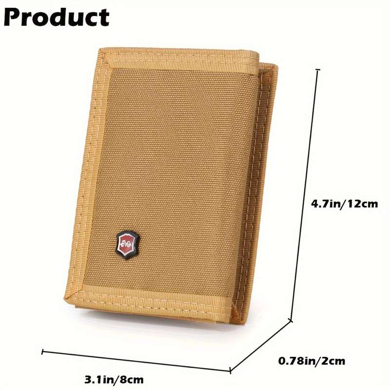 1pc Vintage-Style Men's Trifold Wallet with ID Window Zipper Pockets Multiple CompartmentsDur