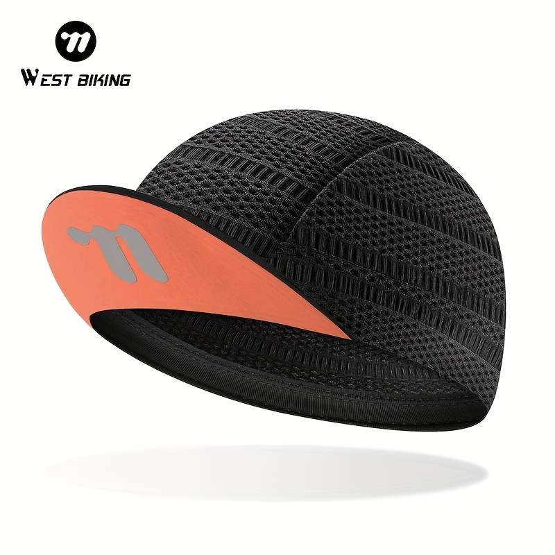 1pc WEST BIKING Quick-Dry Cycling Cap Breathable Mesh Back Lightweight Polyester Bike Hat for Men